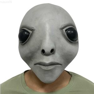 Party Maskers Alien Masker Latex Volledige Hoofd UFO Maskers Creepy Halloween Alien Cosplay Kostuum Props Hoofddeksels L230803