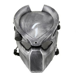 Masques de fête Alien vs Predator Lonely Wolf Mask with Lamp Outdoor Wargame Tactical Full Face CS Halloween Cosplay Horror 230816