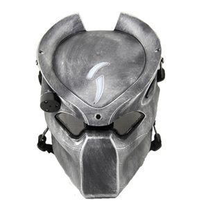 Masques de fête Alien Vs Predator Lonely Wolf Mask avec lampe Outdoor Wargame Tactical Mask Full Face Cs Mask Halloween Party Cosplay Horror Mask 230630