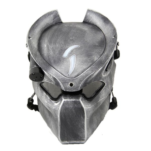 Masques de fête Alien Vs Predator Loup Solitaire Avec Lampe En Plein Air Wargame Tactique Plein Visage Cs Halloween Cosplay Horreur 230411