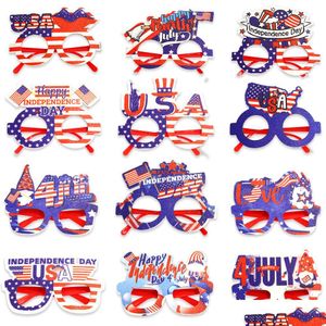 Party Masks American Independence Day Lunes Jy 4th National Decoration Accessoires USA Stars and Stripes Frames Drop Livrot Home Dhhvk