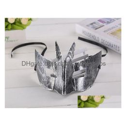 Masques de fête Ancien Prince Antique Bat Masque En Plastique Hommes Jazz Rétro Bronze Sier Nouveau Drop Livraison Maison Jardin Fournitures De Fête Dh5ry