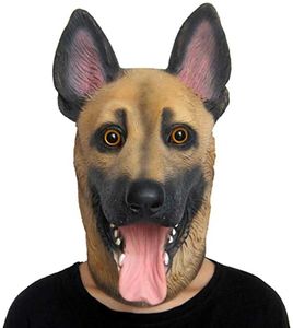 Party Masks Animal Facial Mask Shepherd German Dog Latex Head Full Face Adult Fancy Dishage Role Play