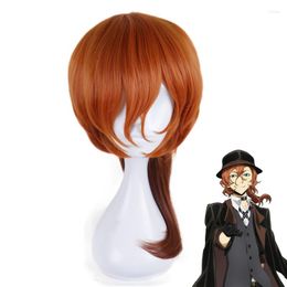 Feestmaskers anime bungo zwerfhonden chuya nakahara chuuya oranje pruik cosplay kostuum hitte resistent synthetisch haar mannen vrouwen pruiken