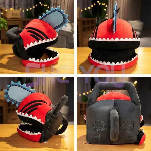 Máscaras de fiesta Anime Motosierra Hombre Denji Pochita Cosplay Sombrero Casco Máscara Muñeca de peluche Juguete Halloween Mascarada Fiesta Carnaval Accesorios Regalo de Navidad Q231009