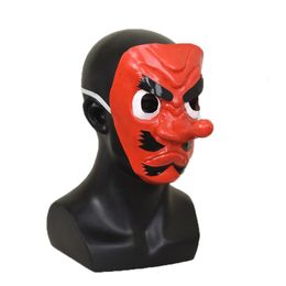 Party Maskers Anime Demon Slayer Kimetsu Geen Yaiba Urokodaki Sakonji Latex Cosplay Masker Hoofddeksels Hannya Tengu Halloween Props 230608