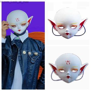 Party Maskers Anime Elfin Masker Nieuwe Cos Prop handgeschilderde Cosplay Masker DIY Gezicht Cover Halloween Q231009