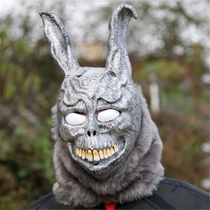 Masques de fête Anime Frankie Angry Rabbit Evil Cosplay Masque Creepy Devil Animal Effrayant Halloween Full Face Costume Prop Carnaval Thème 230921