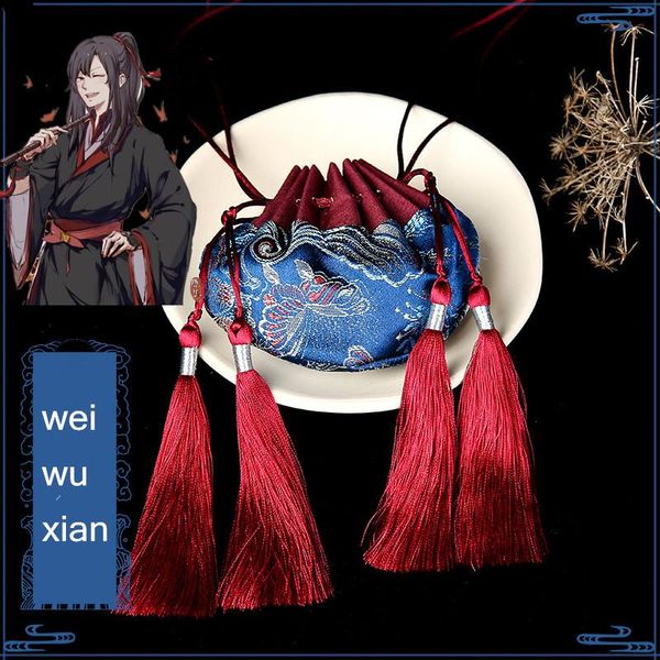 Masques de fête Anime Grandmaster Of Demonic Cultivation The Untamed Wuxian Cosplay Sachet Amulet Pouch Cloth Bag Gland Pendentif Accessoires