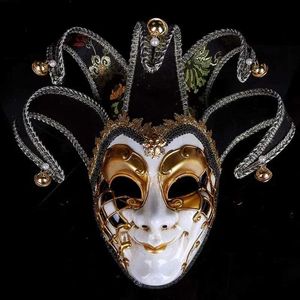 Feestmaskers Anime Venetië Masker Nar Jolly voor Kostuumfeest Maskerade Carnaval Dionysia Halloween Kerstmis ic Italia Masker Volledig gezicht Q231007