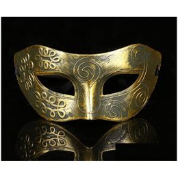 Feestmaskers antiek gouden sier bronzen masker half gezicht platgezicht gesneden oud rome l847 drop levering 202 dhof9