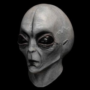 Masques de fête Zone 51 Alien Head Masque Cool Réaliste Costume Extraterrestre Couvre-chef Halloween Carnaval Party Dressing Cosplay Latex Masque x0907