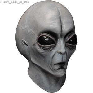 Party Maskers Area 51 Alien Helm Masker Halloween Cosplay Horror Grappig Latex Volledige Hoofdtooi Grappige Horror Mascara's Halloween Kostuum Maskerade Q231007