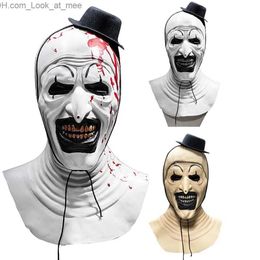 Masques de fête Art Le Masque De Clown Terrifier Cosplay Costume Terreur Clown Masques Masque Complet Halloween Carnaval Fête Adultes Masque Q231007