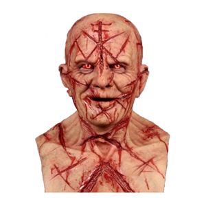 Party Masks Bald Scarred Halloween Mask Horror Face Headgear Devil Demon Cosplay Props Masquerade Stage Shows Tool 230818
