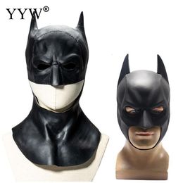 Parti Masques Chauves-Souris Masque Dark Knight Halloween Cosplay Costume Homme Mascarade Plein Visage Latex Coiffures Pour Adultes Accessoires 230713