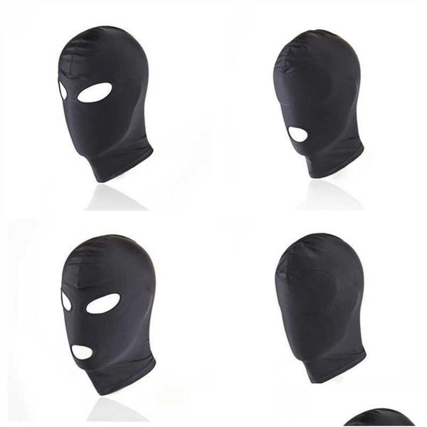 Máscaras de fiesta Bdsm Gay Toys Fetiche Máscara Bondage Hood Adt Juegos Tela elástica FL Restricción de cabeza Juguete erótico para mujeres Hombres Q0818 Drop Deli Dhyi6