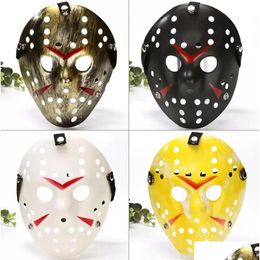 Feestmaskers Black Friday Jason Voorhees Freddy Hockey Festival Fl Face Pure White Pvc voor Halloween 1010 Drop Delivery Home Garden F Dhrbr