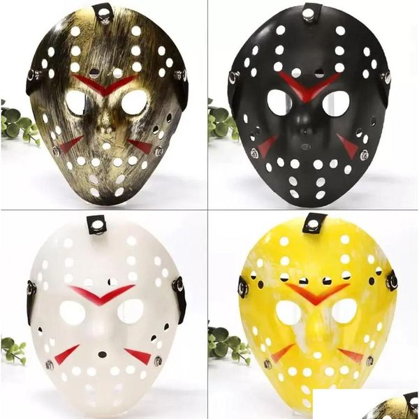 Masques de fête Black Friday Jason Voorhees Freddy Hockey Festival FL Face PVC blanc pur pour Halloween 1010 Drop Delivery Home Garden F Dhrbr