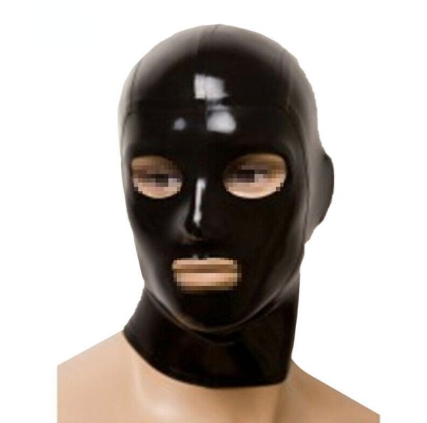 Masques de fête Masque en latex noir couvre-chef amusant en caoutchouc avec jeu de rôle à glissière 230904