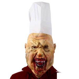 Masques de fête Bloody Butcher Latex Masque Halloween Horreur Fantaisie Drparty Costume Props Maison Hantée Cosplay Heaear X0803 Drop Livraison Dhibc