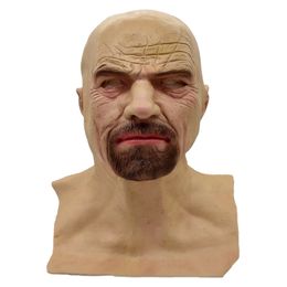 Feestmaskers Breaking Slecht realistisch latex masker Halloween Roleplaying Prop Bald Mask Old White Heisenberg 220915