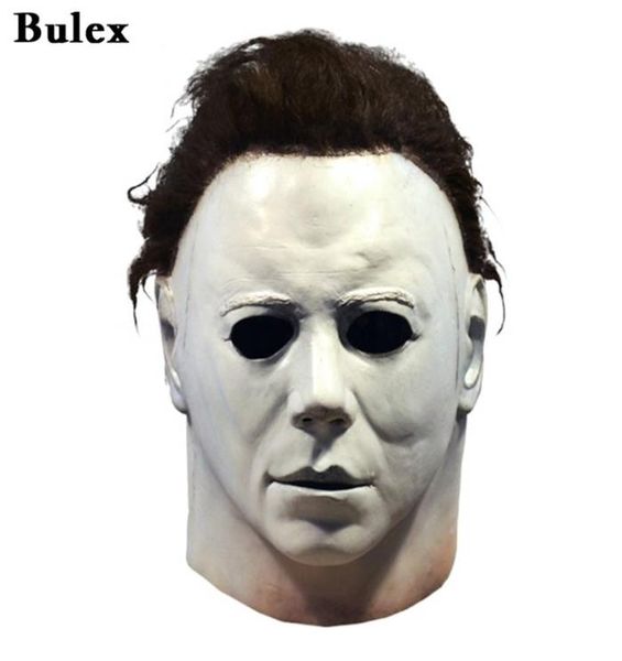 Masques de fête Bulex Halloween 1978 Michael Myers Masque Horreur Cosplay Costume Latex Props pour adulte blanc de haute qualité 2209218224627