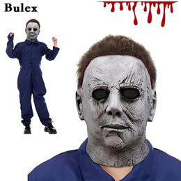 Party Masks Bulex Horror Movie 1978 Michael Myers Kids Mike Half Face Latex Halloween Costume pour Kid Boy Girl Q240508