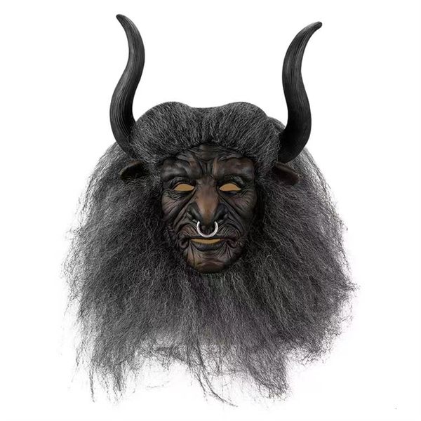 Masques de fête Bull Demon King avec cheveux et corne Masque de jeu de rôle Halloween Costume Props Funny Latex Fun Film 230821
