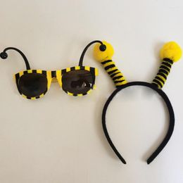 Masques de fête Bumble Bee Cosplay Favors Pour Femmes Hommes Et Enfants Costume Accessoire Tête Cerceau Lunettes Ensemble