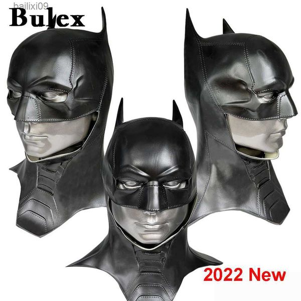 Máscaras de fiesta Cafele 2022 Hombres adultos Bat Superhéroe Cosplay Bruce Wayne Disfraz Halloween Mascarada Máscara Accesorios de látex negro T230905