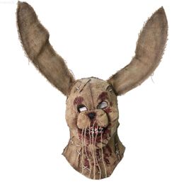 Feestmaskers Cafele Bloody Rabbit Bunny Mask Halloween Scary Mask Creepy Halloween Cosplay Kostuum Props Halloween Party Animal Dress Up L230803