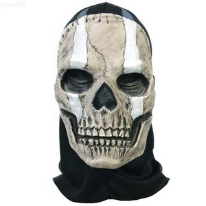 Máscaras de fiesta Cafele Juego Fantasmas Calavera Máscara especial Cosplay Disfraz Máscaras de látex Capucha Sombrero Adulto Unisex Halloween Prop Envío gratis L230803