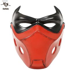 Party Maskers Cafele Jason's Helm Deluxe Red Hood Masker 2022 Prachtige Kunstcollectie Jason Todd Hars Helm Halloween Cosplay Props T230905