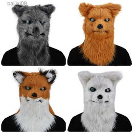 Masques de fête peuvent ouvrir la bouche Bite Wolf Head Cover Masque Mascarade Funny Animal Fox Head Cover Halloween Performance Dress Up Props Masques en peluche T230905