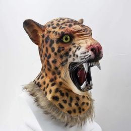 Party Masks Carnival Party Supplies Masquerade Cosplay Leopard Panther Animal Head Latex Mask 230823