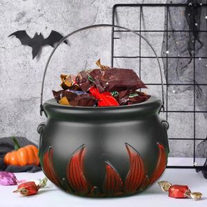 Party Masks Christmas Candy Bucket Pot Witch Skeleton Cauldron Holder Jar Trick Or Treat Decoración Props Kids Toy t2p 230802