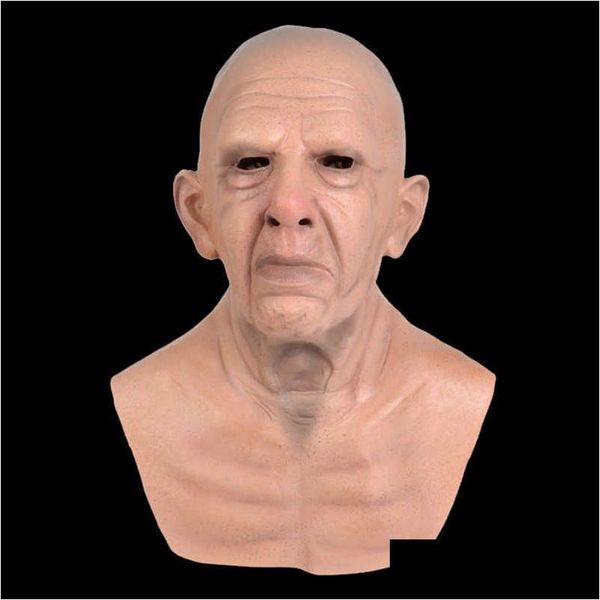 Masques de fête Noël Vieil Homme Latex Masque Noël Grands-parents Personnes Fl Tête Halloween Costume Adt Taille Unique X0803 Drop Livraison Accueil Ga Dhapo