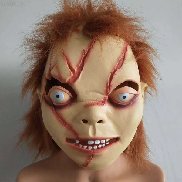 Masques de fête Chucky Masque Cosplay Effrayant Mascara Halloween Terreur Latex Masque Réaliste Chucky Poupée Horreur Masques L230803