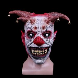 Masques de fête Clown Masque Horreur Halloween Cosplay Joker Bell Costume Plein Visage Réaliste Latex Mascaras Rave Head Cover Festival Accessoires x0907