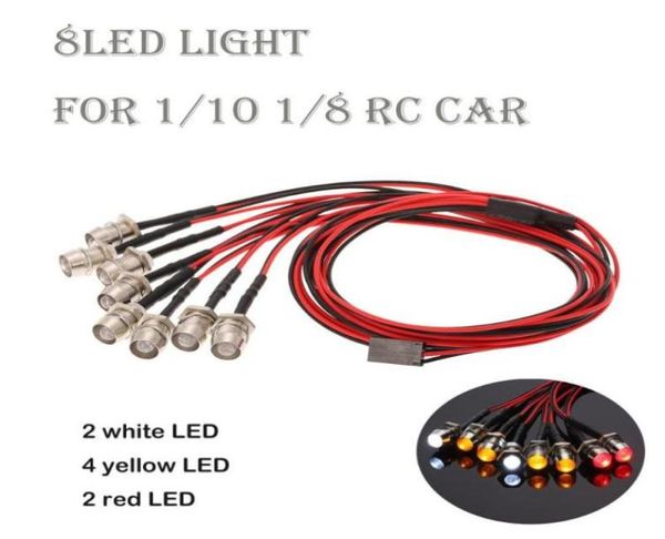 Máscaras de fiesta Compuda 8 LED Kit de luz de 5 mm para 110 18 Traxxas HSP Redcat D90 RC Crawler Accesorio4778165