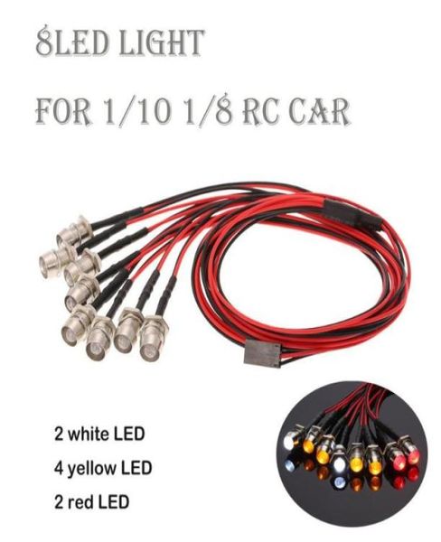 Máscaras de fiesta Compuda 8 LED Kit de luz de 5 mm para 110 18 Traxxas HSP Redcat D90 RC Crawler Accesorio5340914