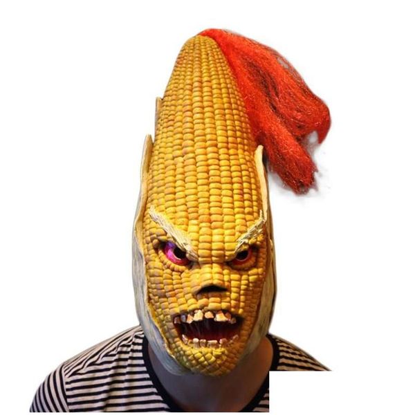 Party Masks Corn Monster Fl HEAD MASK SCARY ADT REALIST LAETX Halloween Fancy Dishing Masquerade Cosplay Drop Livrot Home Garden F DH5QS