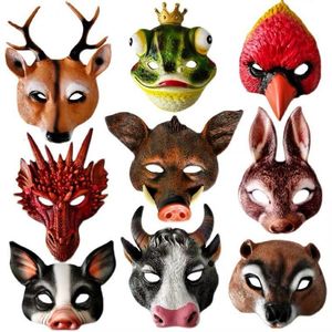 Feestmaskers Cosplay 3D Animal Mask Pu Foam Rabbit Dog Dragon Mask Women Men Masquerade Costume Halloween Carnival Party Club Role Play Mask 230523