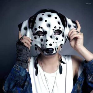 Feestmaskers Cosplay Dalmatisch masker half gezicht Animal Halloween Rave Carnival Dance Role Play Prop Pet Pug Adult Masquerade