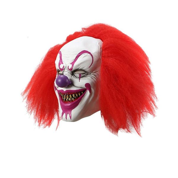 Máscaras de fiesta Cosplay Halloween cubierta de la cara cubierta de la cara del payaso fiesta de Halloween ojo rojo sombrero de látex divertido disfraz de mascarada accesorios máscara de disfraz 230905