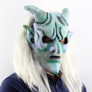 Feestmaskers cosplay latex maskers Halloween enge demon duivel cosplay vreselijk hoornmasker volwassenen feestprops 230820