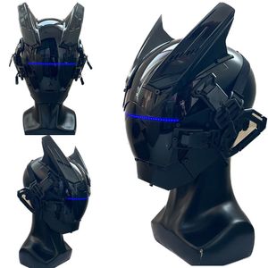 Masques de fête Masque de cosplay SCI-FI Casque Casque de samouraï Masque cyberpunk personnalisé Masque de samouraï Fit pour Halloween et fêtes 230523