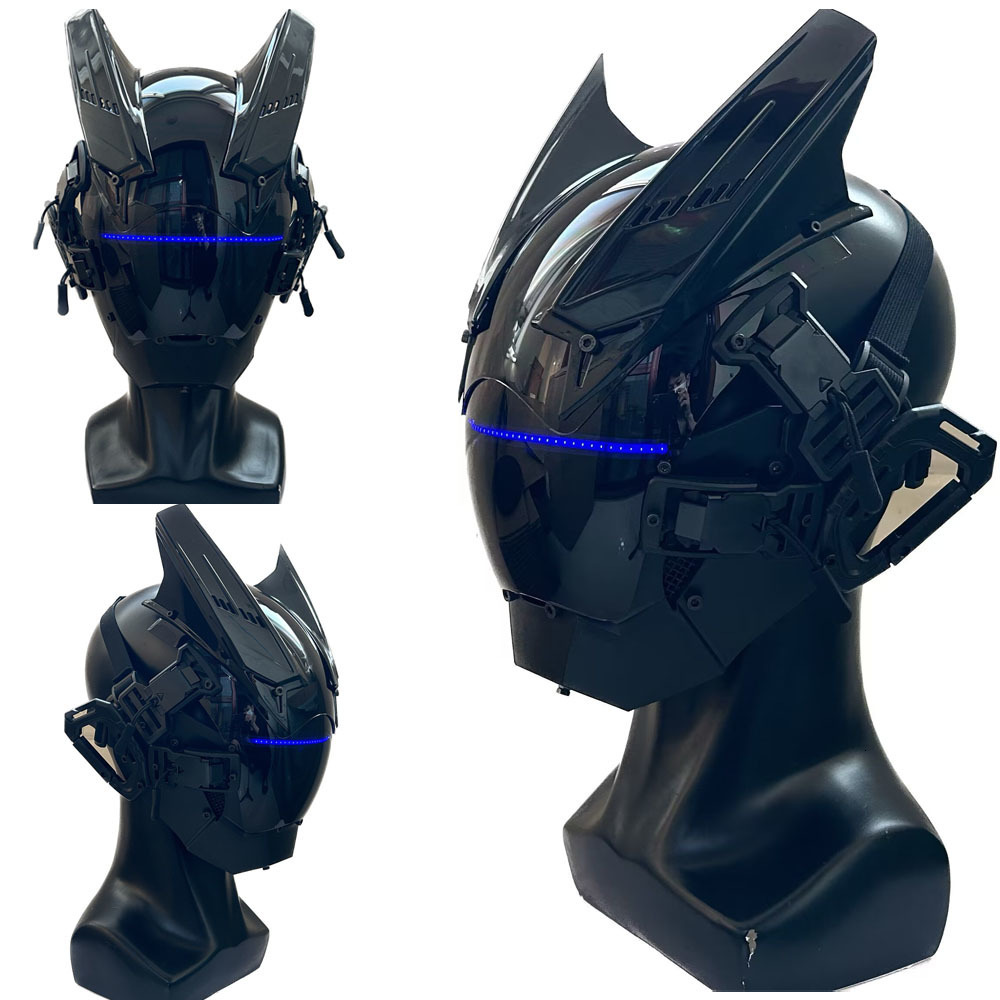 Máscaras de festa máscara de cosplay sci-fi helmetsamurai capacete personalizado máscara cyberpunk máscara samurai ajuste para halloween e festas 230523