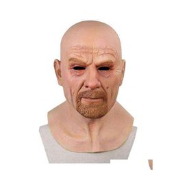 Feestmaskers Cosplay Oude man Gezichtsmasker Halloween 3D Latex Hoofd Adt Masque Geschikt voor Feesten Bars Danszalen Activiteiten G220412 287E
